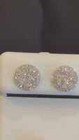 
              .95 CARAT CERTIFIED LAB GROWN DIAMONDS 9 MM STERLING SILVER RHODIUM PLATED STUDS EARRINGS
            