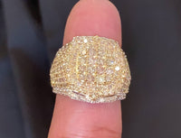 
              10K SOLID YELLOW GOLD 3.75 CARAT REAL DIAMOND ENGAGEMENT RING WEDDING PINKY BAND
            