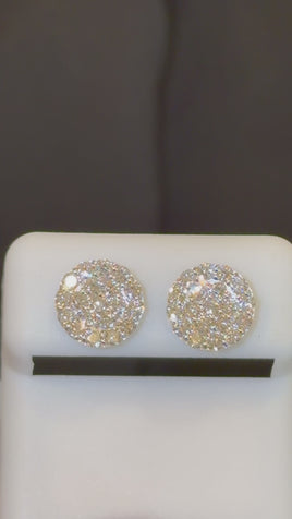 1.20 CARAT CERTIFIED LAB GROWN DIAMONDS 10 MM STERLING SILVER RHODIUM PLATED STUDS EARRINGS