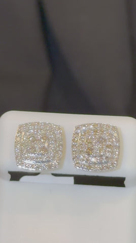 10K YELLOW GOLD 1.10 CARAT NATURAL DIAMONDS 11 MM EARRING STUDS