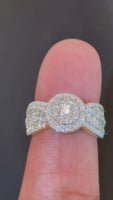 
              2 CARAT LAB GROWN DIAMONDS STERLING SILVER GOLD PLATED ENGAGEMENT WEDDING RING
            