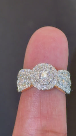 2 CARAT LAB GROWN DIAMONDS STERLING SILVER GOLD PLATED ENGAGEMENT WEDDING RING