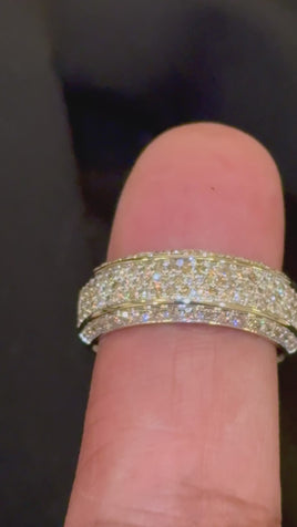 10K WHITE GOLD 1.25 CARAT MEN DIAMOND WEDDING BAND BRIDAL ENGAGEMENT RING PINKY