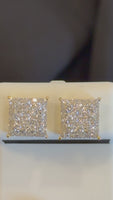 
              .98 CARAT CERTIFED LAB GROWN DIAMONDS STERLING SILVER GOLD PLATED 9 MM STUDS EARRINGS
            