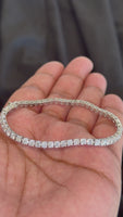 
              7.17 CARAT CERTIFIED LAB GROWN DIAMONDS STERLING SILVER 7 INCHES 3 MM TENNIS BRACELET
            