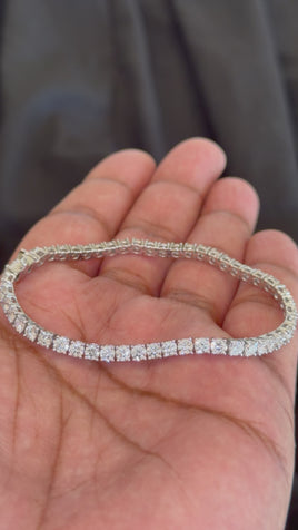 7.17 CARAT CERTIFIED LAB GROWN DIAMONDS STERLING SILVER 7 INCHES 3 MM TENNIS BRACELET