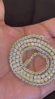 
              5.88 CARAT LAB GROWN DIAMONDS STERLING SILVER 22 INCHES 31.62 GRAMS 4 MM TENNIS CHAIN NECKLACE
            