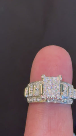 10K WHITE GOLD 1.25 CARAT NATURAL DIAMOND ENGAGEMENT RING WEDDING RING BRIDAL