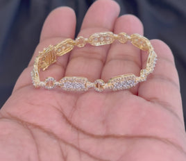 10K YELLOW GOLD 2.50 CARAT NATURAL DIAMOND 10.73 GRAMS 7 INCHES 6 MM WOMEN BRACELET