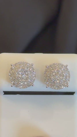 .79 CARAT CERTIFED LAB GROWN DIAMONDS STERLING SILVER 10 MM STUDS EARRINGS