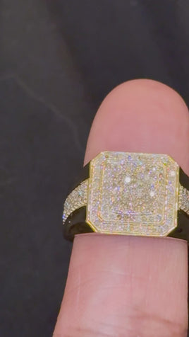 10K YELLOW GOLD 1 CARAT NATURAL DIAMOND ENGAGEMENT RING WEDDING PINKY BAND