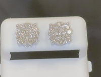 
              10K WHITE GOLD 1.15 CARAT MENS WOMENS 9 mm 100% GENUINE DIAMONDS EARRING STUDS
            