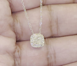 10K WHITE GOLD .60 CARAT REAL DIAMOND PENDANT NECKLACE WITH WHITE GOLD CHAIN
