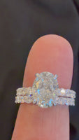 
              14K WHITE GOLD 5.08 CARAT CERTIFIED LAB GROWN DIAMONDS ENGAGEMENT RING WEDDING BAND BRIDAL SET
            