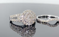 
              10K WHITE GOLD 2.25 CARAT WOMEN REAL DIAMOND ENGAGEMENT RING WEDDING BAND BRIDAL SET
            