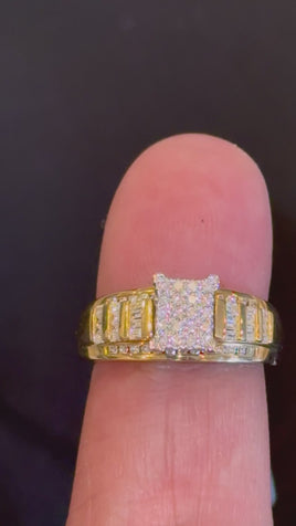 10K YELLOW WHITE GOLD .75 CARAT NATURAL DIAMOND ENGAGEMENT RING WEDDING RING BRIDAL