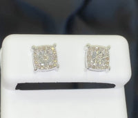 
              .20 CARAT NATURAL DIAMONDS STERLING SILVER 7 MM EARRINGS STUDS
            