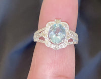 
              10K WHITE GOLD 2.75 CARAT DIAMOND & AQUAMARINE RING
            