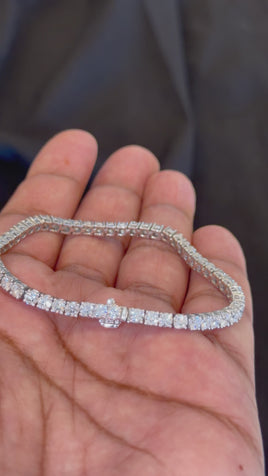 7 CARAT LAB GROWN DIAMONDS STERLING SILVER 7 INCHES 3.50 MM TENNIS BRACELET
