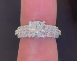 10K WHITE GOLD 3.57 CARAT CERTIFIED LAB GROWN DIAMONDS ENGAGEMENT WEDDING RING