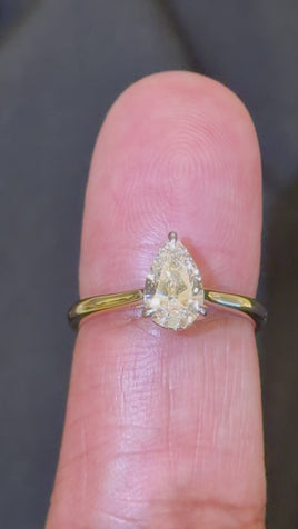 14K YELLOW GOLD 1.10 CARAT CERTIFIED LAB GROWN DIAMONDS ENGAGEMENT WEDDING RING