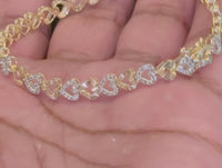 
              10K YELLOW GOLD 1.25 CARAT NATURAL DIAMOND 7 INCHES 5 MM WOMEN HEART BRACELET
            