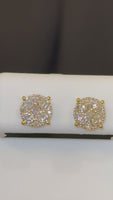 
              1.17 CARAT STERLING SILVER GOLD PLATED 7 MM CERTIFIED LAB GROWN DIAMONDS STUDS EARRINGS
            