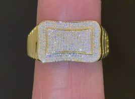 10K YELLOW GOLD .30 CARAT MEN DIAMOND WEDDING BAND BRIDAL ENGAGEMENT RING PINKY