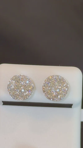 1.88 CARAT CERTIFED LAB GROWN DIAMONDS STERLING SILVER 10 MM STUDS EARRINGS