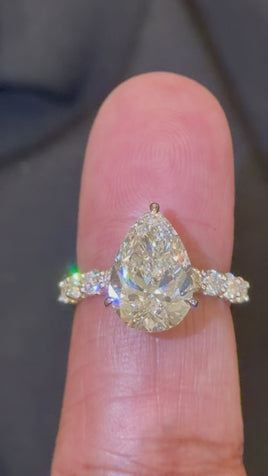 14K YELLOW GOLD 5.26 CARAT CERTIFIED LAB GROWN DIAMONDS ENGAGEMENT WEDDING RING