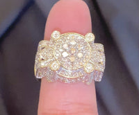 
              10K YELLOW GOLD 5.25 CARAT MENS REAL DIAMOND ENGAGEMENT WEDDING PINKY RING BAND
            