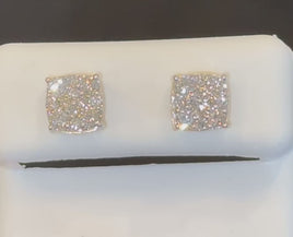 .63 CARAT STERLING SILVER GOLD PLATED 7 MM CERTIFIED LAB GROWN DIAMONDS STUDS EARRINGS