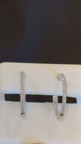 14K WHITE GOLD .75 CARAT 18 MM EGL CERTIFIED LAB GROWN DIAMONDS STUDS EARRINGS HOOPS