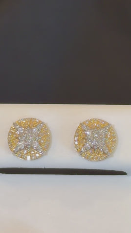 10K YELLOW GOLD .35 CARAT NATURAL DIAMONDS 9 MM EARRING STUDS