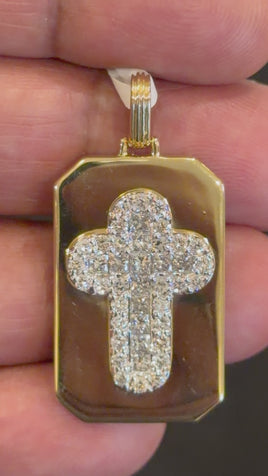 1.60 CARAT CERTIFIED LAB GROWN DIAMONDS STERLING SILVER GOLD PLATED 1.50 INCHES PENDANT