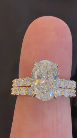 14K YELLOW GOLD 5.15 CARAT CERTIFIED LAB GROWN DIAMONDS ENGAGEMENT RING WEDDING BAND BRIDAL SET