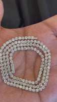 
              14K WHITE GOLD 14.30 CARAT LAB GROWN DIAMONDS 18 INCHES 3 MM TENNIS CHAIN NECKLACE
            