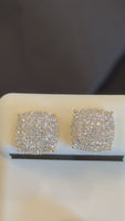 
              .46 CARAT CERTIFED LAB GROWN DIAMONDS STERLING SILVER GOLD PLATED 10 MM STUDS EARRINGS
            