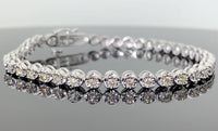 
              10K WHITE GOLD 1.65 CARAT REAL DIAMOND 7 INCHES 4MM WOMEN BRACELET
            