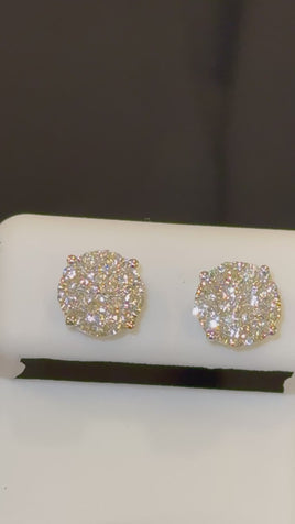 .75 CARAT STERLING SILVER RHODIUM PLATED 8 MM CERTIFIED LAB GROWN DIAMONDS STUDS EARRINGS
