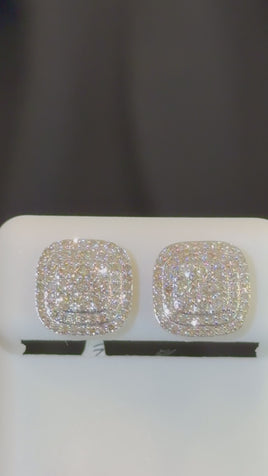 10K YELLOW GOLD 1 CARAT NATURAL DIAMONDS 10 MM EARRING STUDS