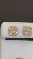 
              1 CARAT STERLING SILVER GOLD PLATED 8 MM CERTIFIED LAB GROWN DIAMONDS STUDS EARRINGS
            