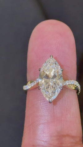 14K YELLOW GOLD 4.22 CARAT CERTIFIED LAB GROWN DIAMONDS ENGAGEMENT WEDDING RING