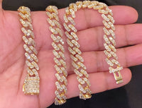 
              3.25 CARAT NATURAL DIAMONDS STERLING SILVER GOLD PLATED 108.07 GRAMS 22 INCHES 10 MM FANOOK CUBAN LINK CHAIN NECKLACE
            