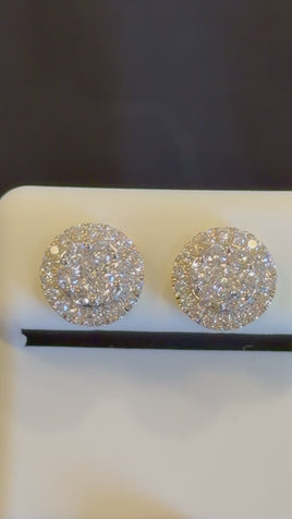 1.02 CARAT CERTIFIED LAB GROWN DIAMONDS 10 MM STERLING SILVER GOLD PLATED STUDS EARRINGS