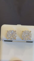 
              1.04 CARAT CERTIFED LAB GROWN DIAMONDS STERLING SILVER GOLD PLATED 10 MM STUDS EARRINGS
            