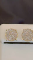 
              .50 CARAT NATURAL DIAMONDS STERLING SILVER GOLD PLATED 10 MM EARRINGS STUDS
            