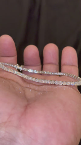 7.25 CARAT LAB GROWN DIAMONDS STERLING SILVER 8.50 INCHES 3 MM BRACELET