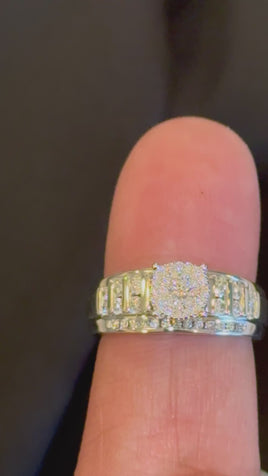 10K WHITE GOLD .75 CARAT NATURAL DIAMOND ENGAGEMENT RING WEDDING RING BRIDAL