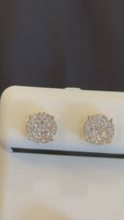 
              .33 CARAT CERTIFED LAB GROWN DIAMONDS STERLING SILVER GOLD PLATED 7 MM STUDS EARRINGS
            